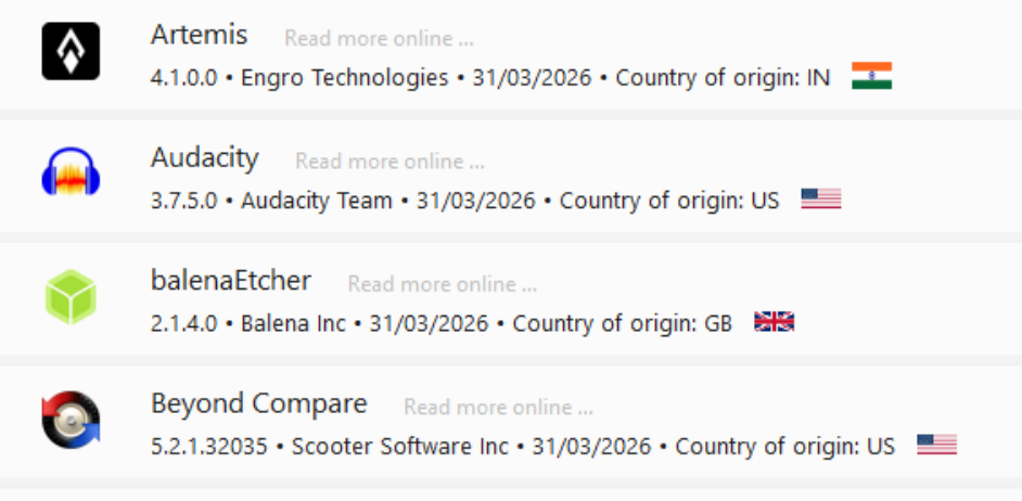 See the Country of Origin of your installed apps