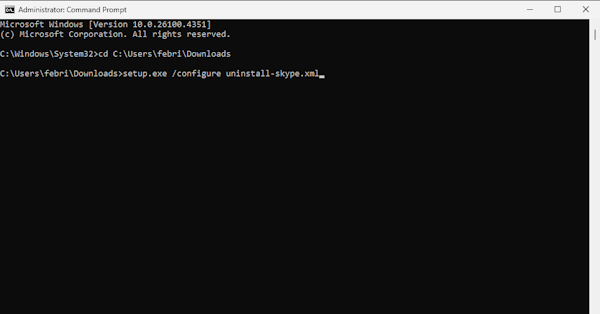Run the command in Office Deployment Tool